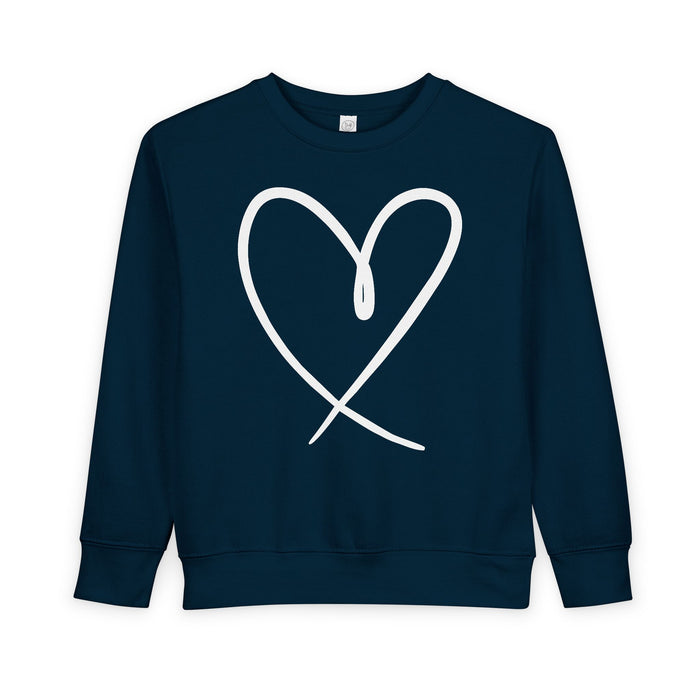 Heart Outline kids crewneck sweatshirt in Navy