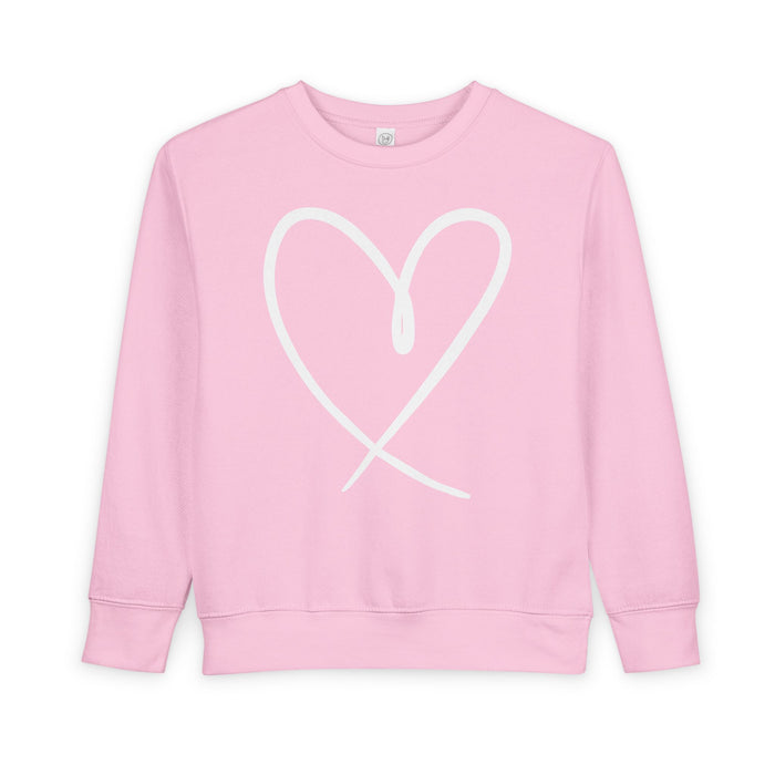 Heart Outline kids crewneck sweatshirt in Pink