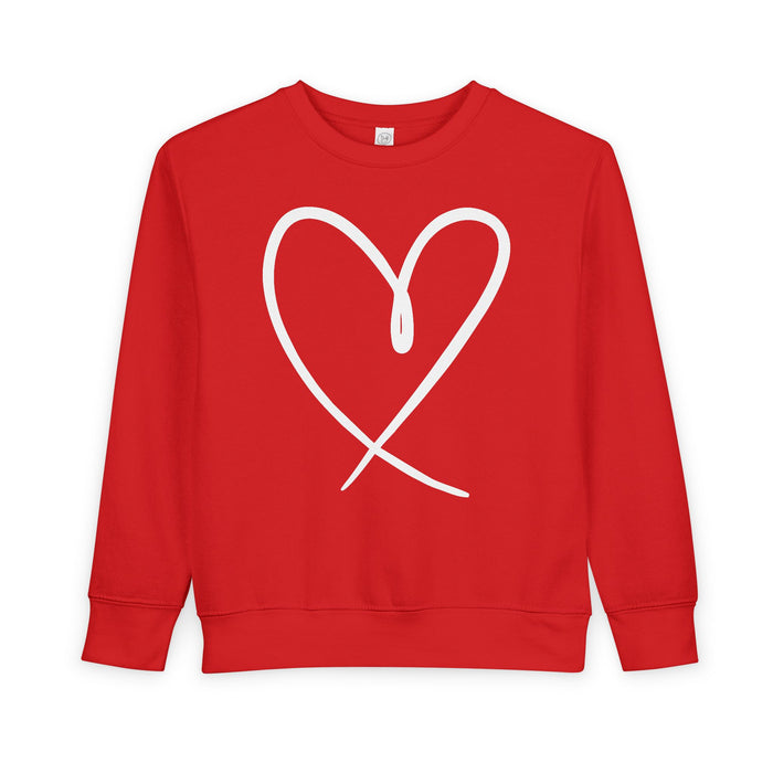 Heart Outline kids crewneck sweatshirt in Red