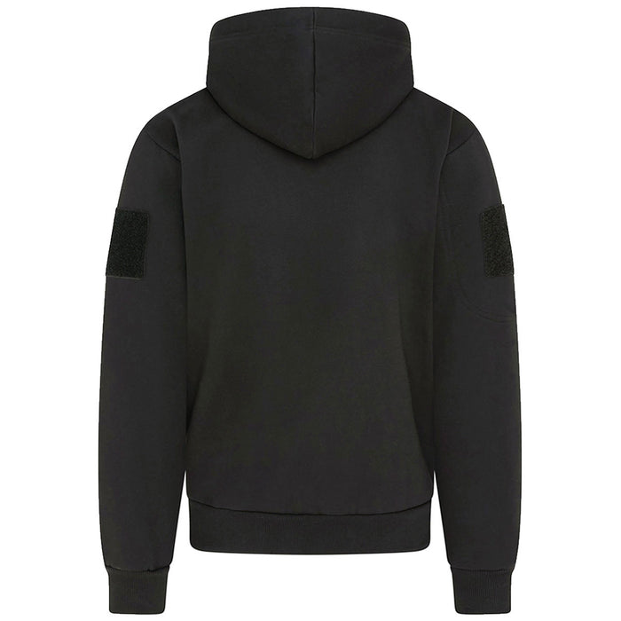 rear view of kombat spec ops zip up black hoodie
