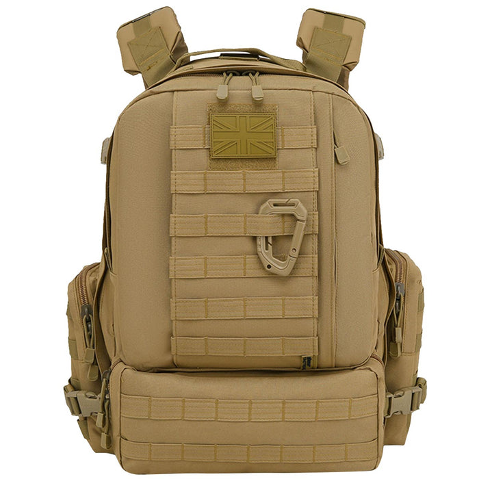 front view of kombat viking molle coyote patrol pack