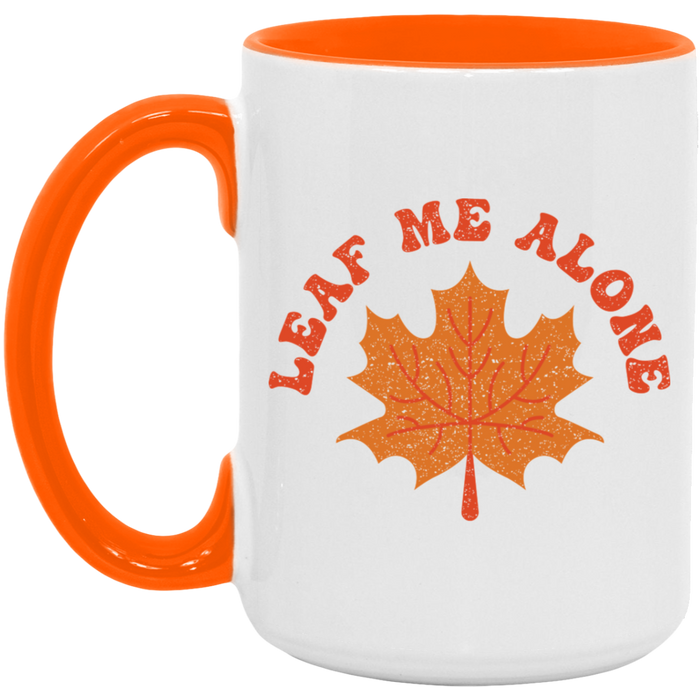 Leaf Me Alone ceramic coffee mug