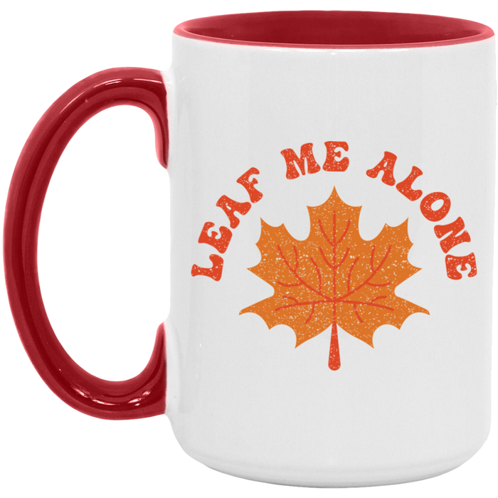Leaf Me Alone ceramic coffee mug, product photo 2