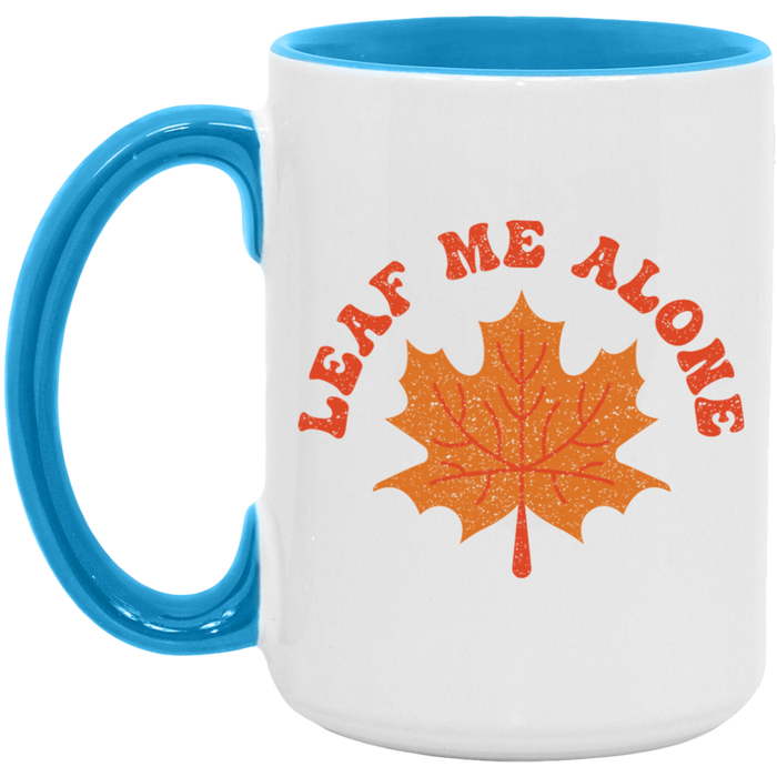 Leaf Me Alone ceramic coffee mug, product photo 3