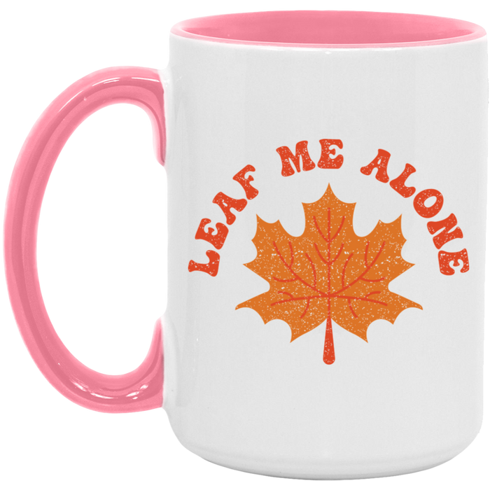 Leaf Me Alone ceramic coffee mug, product photo 5