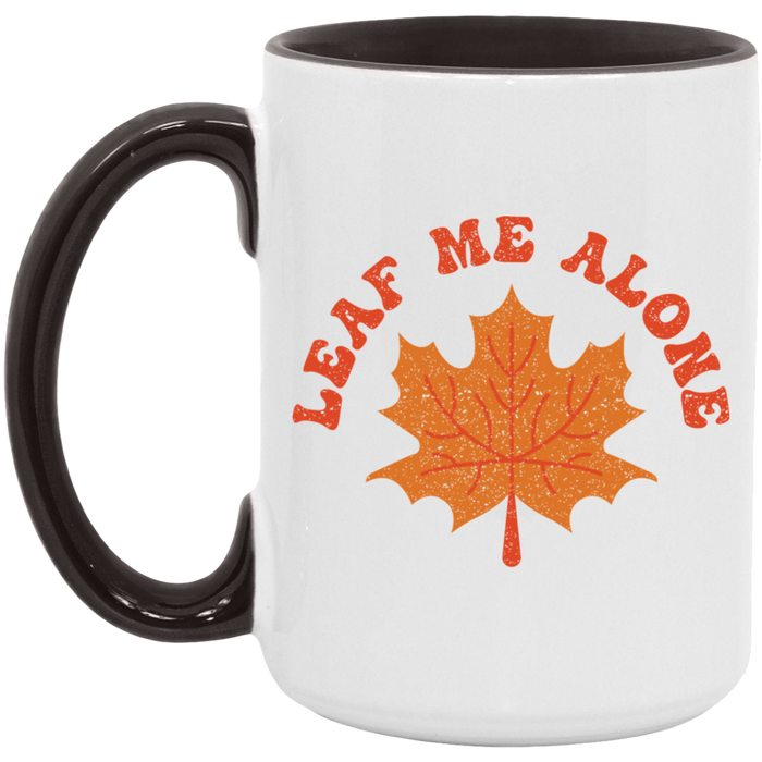 Leaf Me Alone ceramic coffee mug, product photo 6