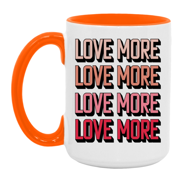 Love More ceramic coffee mug, product photo 2