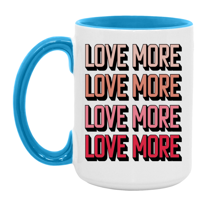 Love More ceramic coffee mug, product photo 4