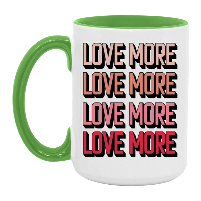 Love More ceramic coffee mug, product photo 5