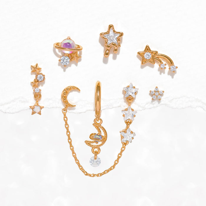 Lunar Link Double Stud Earring