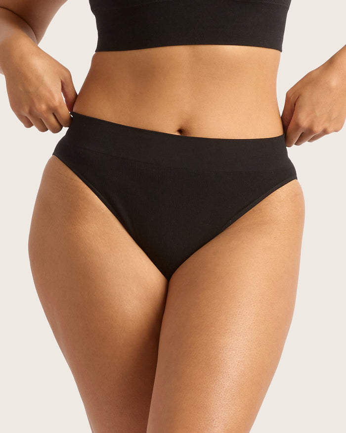 LYOLYTE Ribbed High Leg Briefs - Black