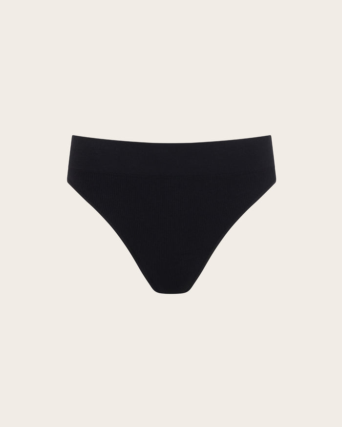 LYOLYTE Ribbed High Leg Briefs - Black