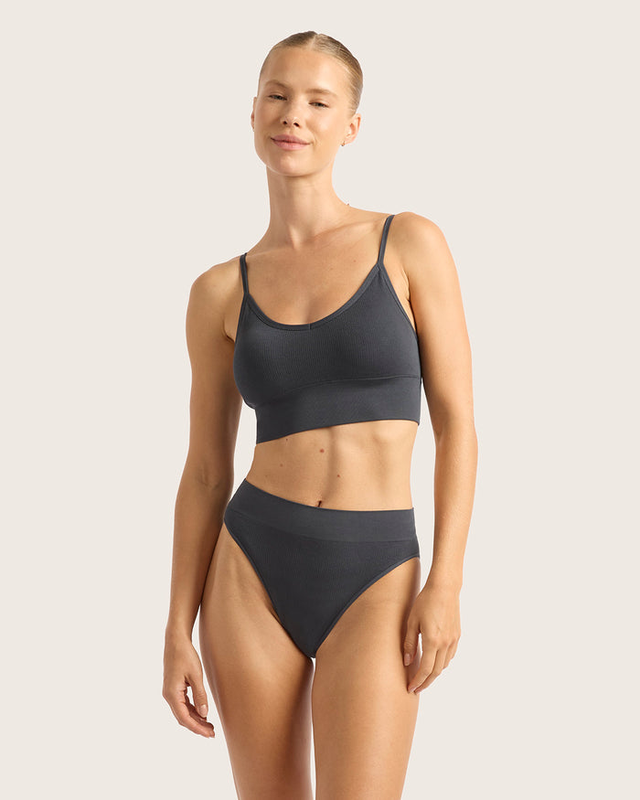 LYOLYTE Ribbed High Leg Briefs - Storm