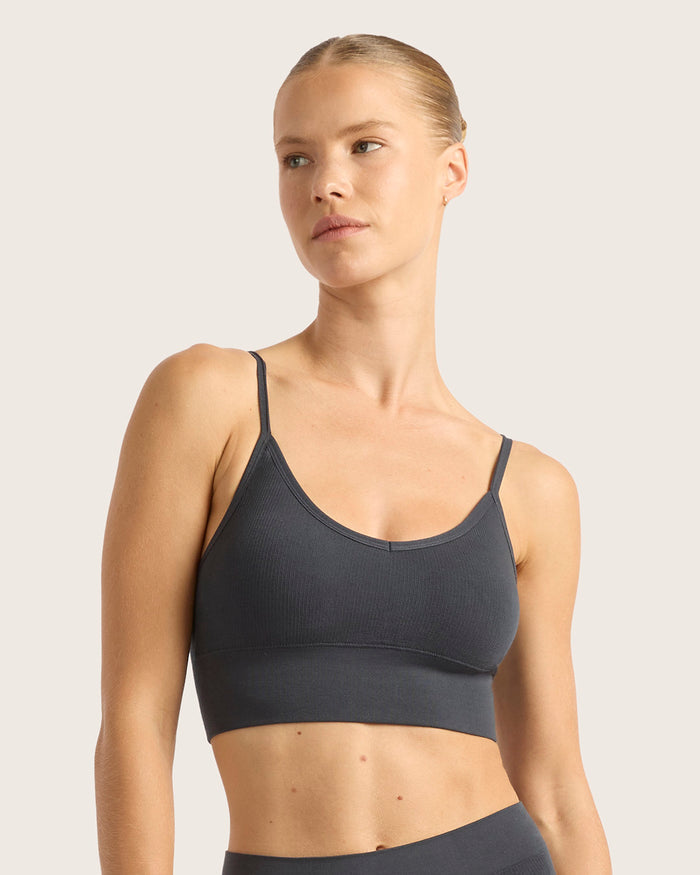 LYOLYTE Ribbed Low Back Bralette - Storm