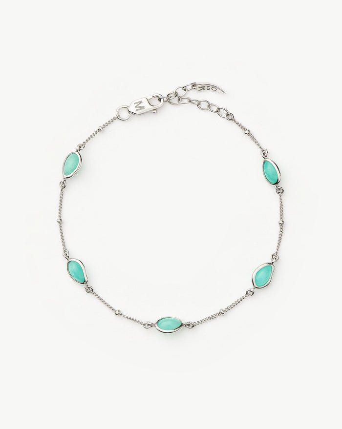 Magma Gemstone Charm Bracelet | Sterling Silver/Amazonite Bracelets Missoma