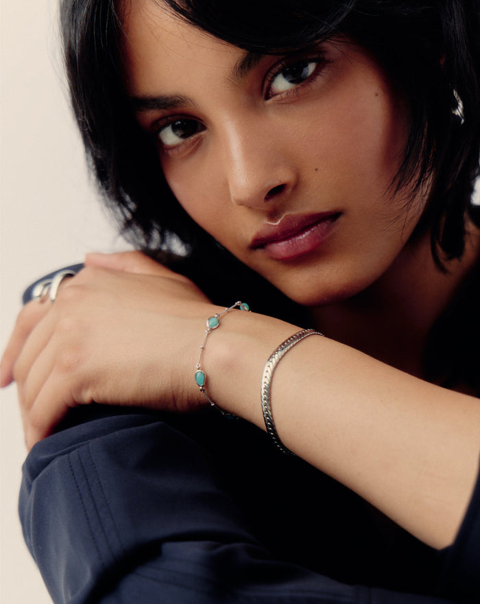 Magma Gemstone Charm Bracelet | Sterling Silver/Amazonite Bracelets Missoma