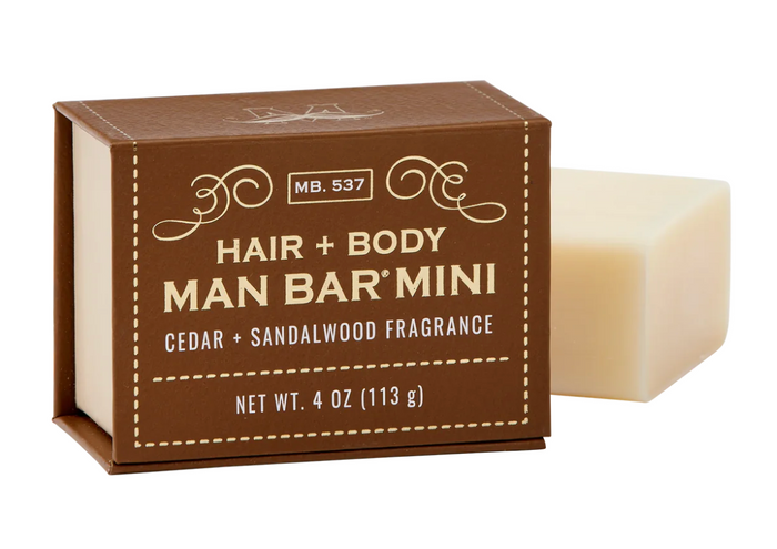 Man Bar Mini Cedar + Sandalwood Hair + Body Bar