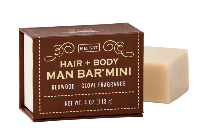 Man Bar Mini Redwood + Clove Hair + Body Bar
