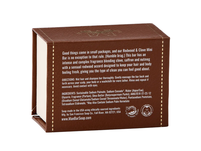 Man Bar Mini Redwood + Clove Hair + Body Bar