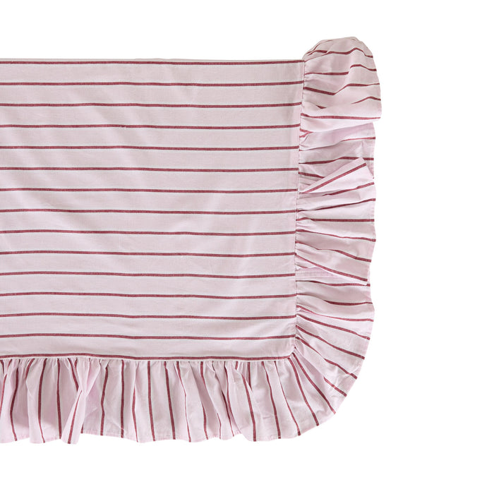 Marais Ruffle Stripe Tablecloth Merry Berry