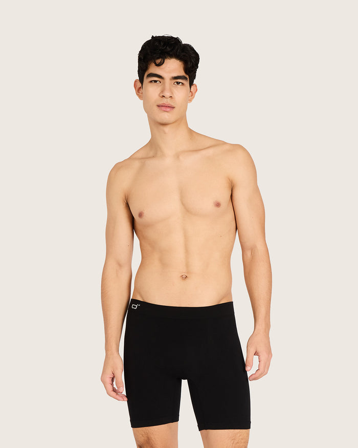 Men's Seamfree Mid-Length Boxer Briefs - Black