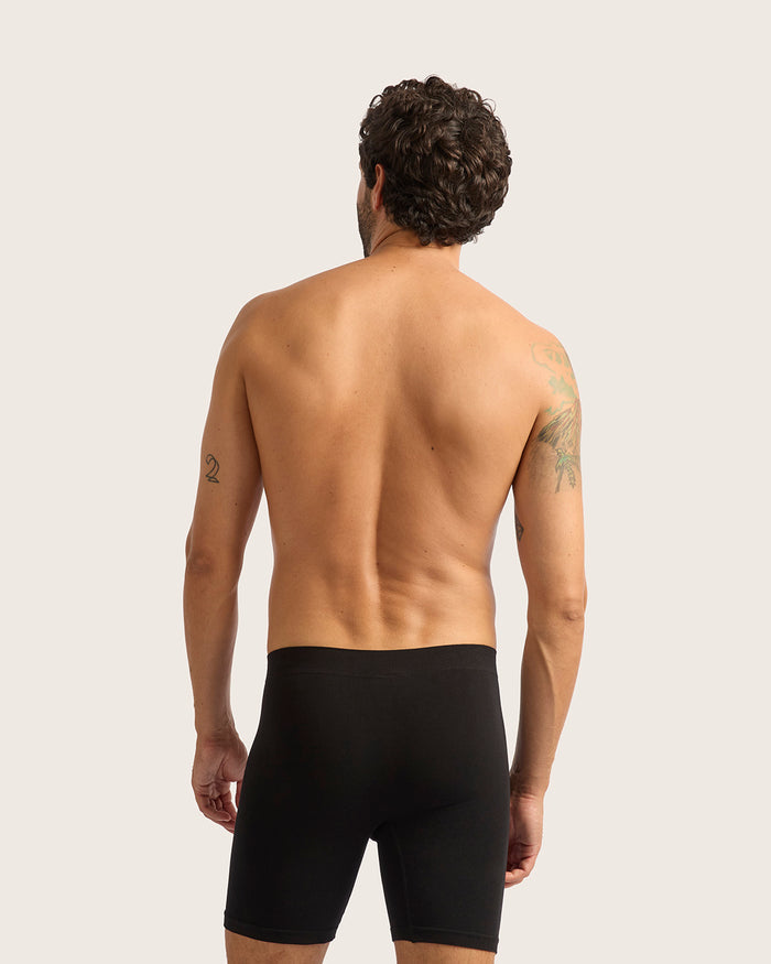 Men's Seamfree Mid-Length Boxer Briefs - Black