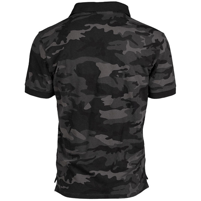 mil tec short sleeve polo shirt dark camo rear