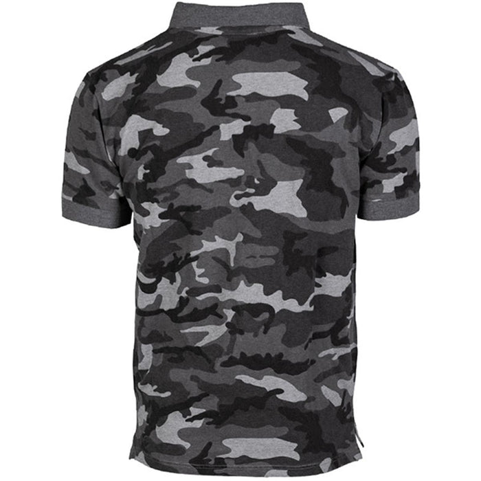 mil tec short sleeve polo shirt urban camo rear