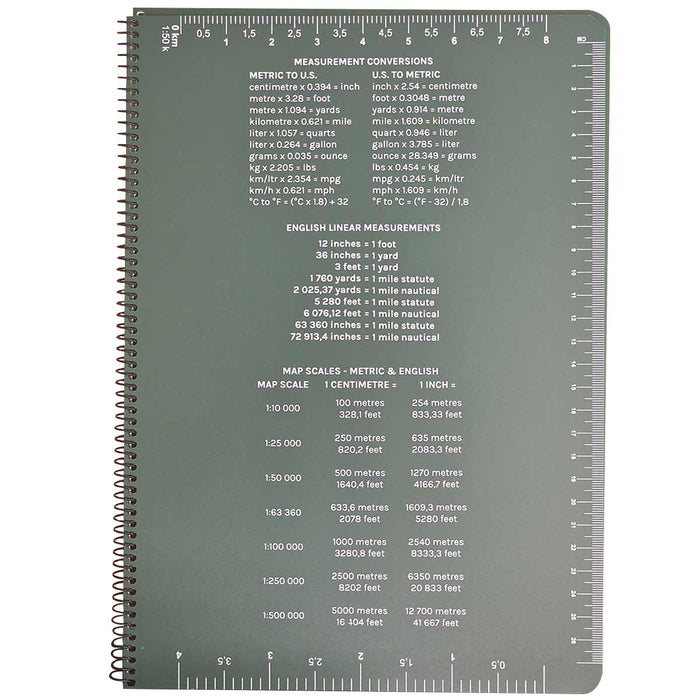 conversion chart of modestone a4 side spiral green