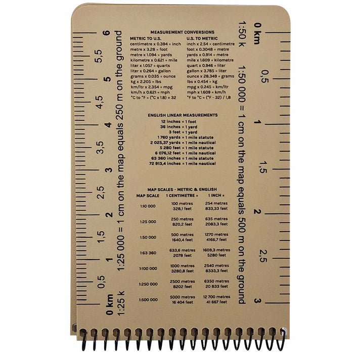 conversions 96x148mm modestone waterproof top spiral tan notepad