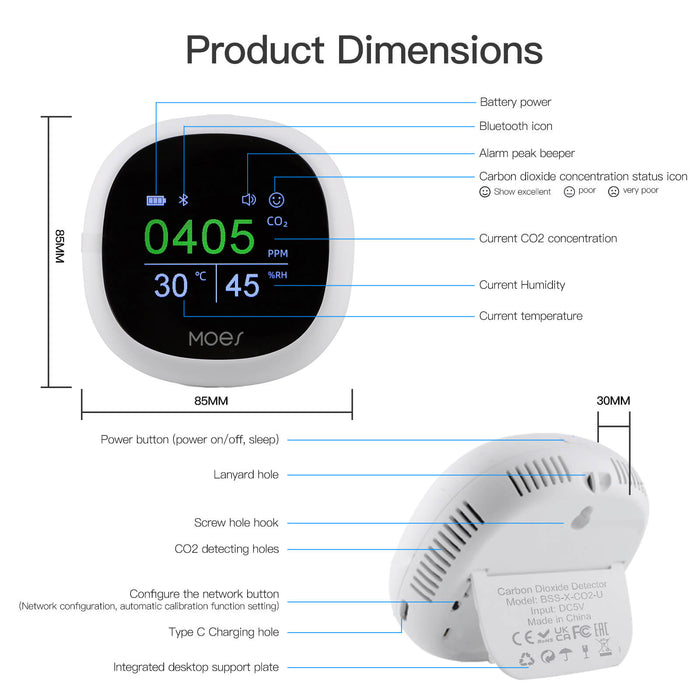 Product Dimensions - MOES