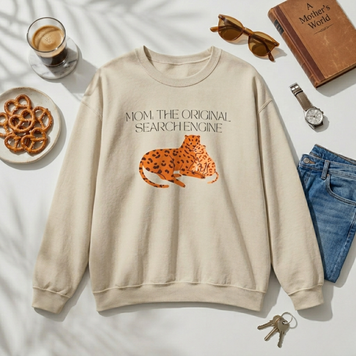 Mom "Mom: The Original Search Engine" crewneck sweatshirt, product photo 2