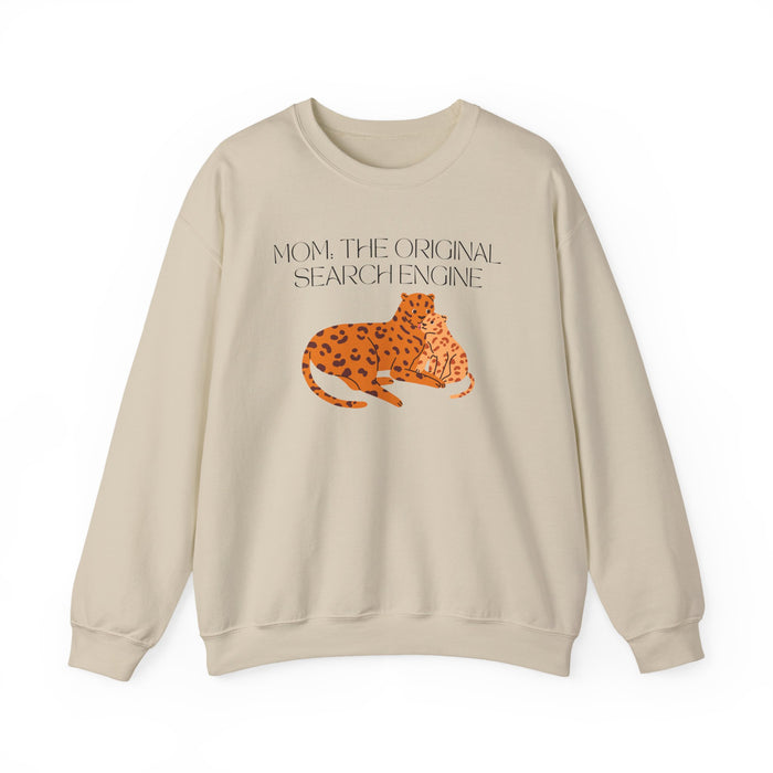 Mom "Mom: The Original Search Engine" crewneck sweatshirt in Sand