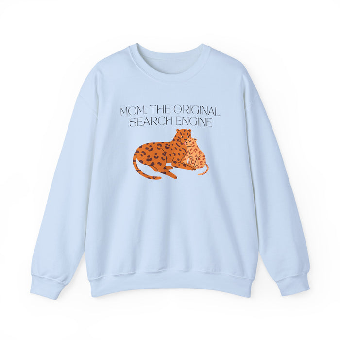 Mom "Mom: The Original Search Engine" crewneck sweatshirt in Light Blue