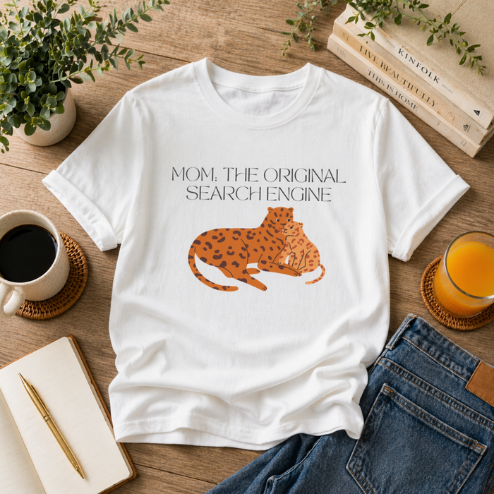 Mom "Mom: The Original Search Engine" graphic t-shirt, product photo 2