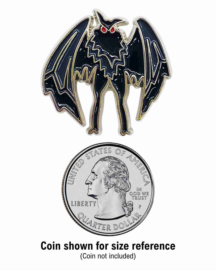 Moth Man Enamel Pin with Metal Frame