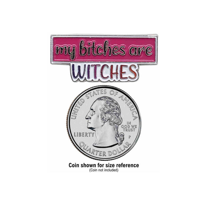 My Bitches are Witches Enamel Pin with Metal Frame