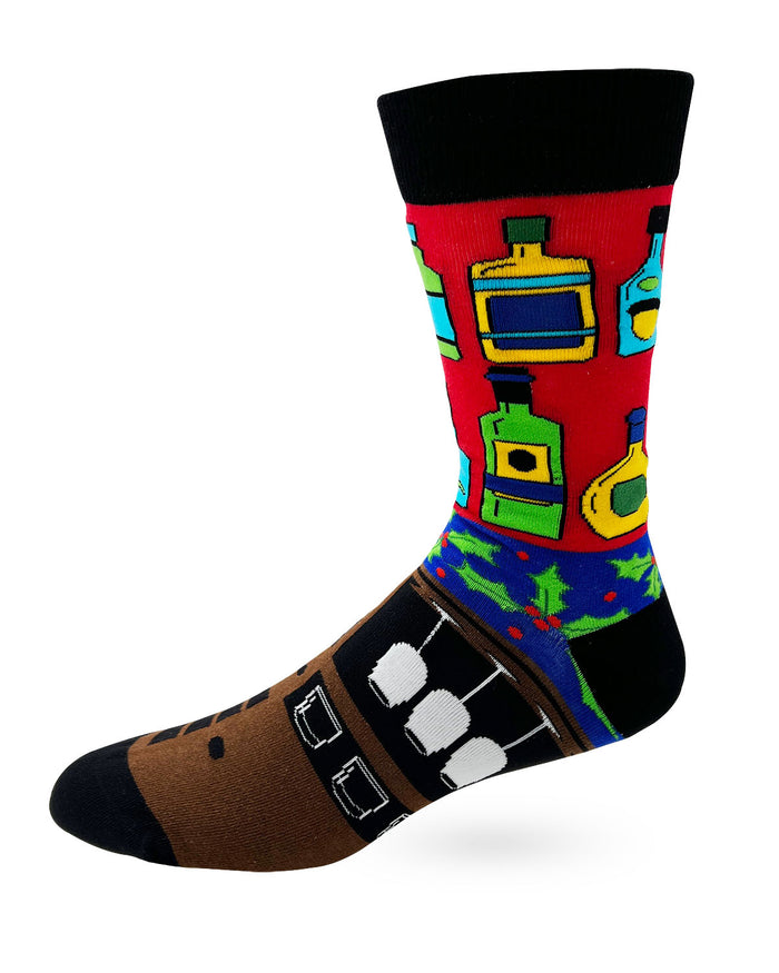 My Christmas Spirit is in the Liquor Cabinet Men's Novelty Crew Socks