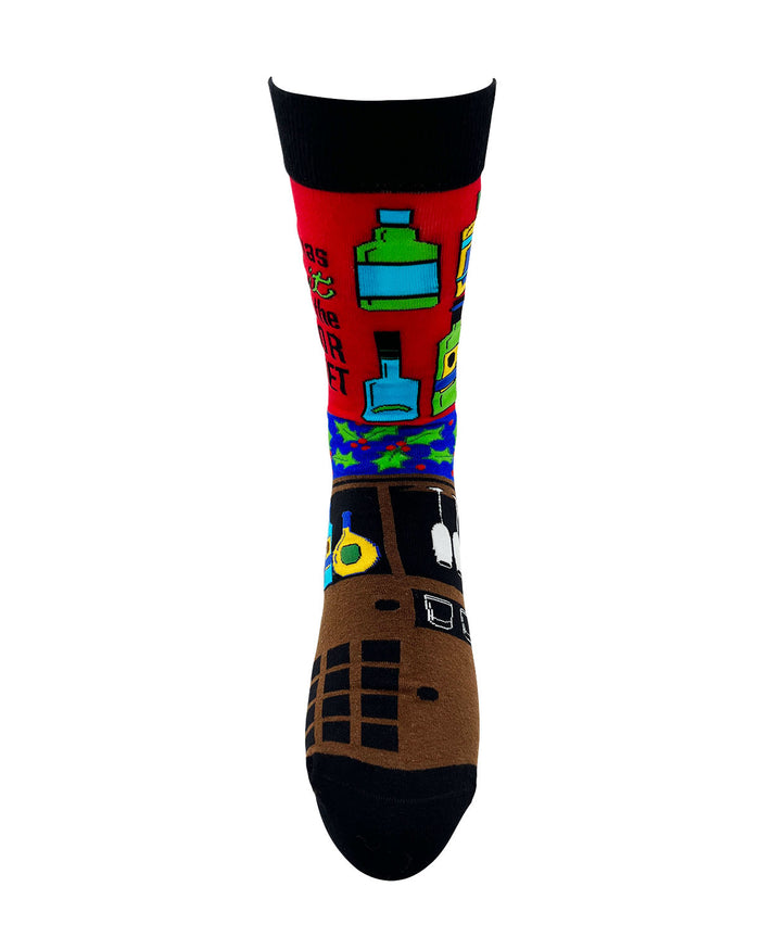 My Christmas Spirit is in the Liquor Cabinet Men's Novelty Crew Socks