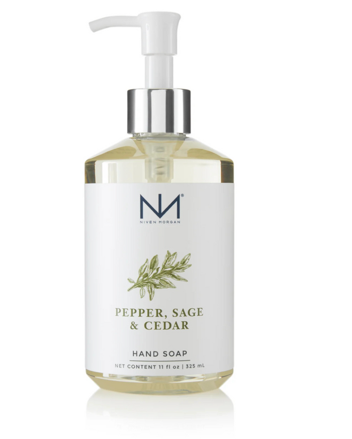 Niven Morgan Pepper, Sage & Cedar Hand Soap, 11 Ounces