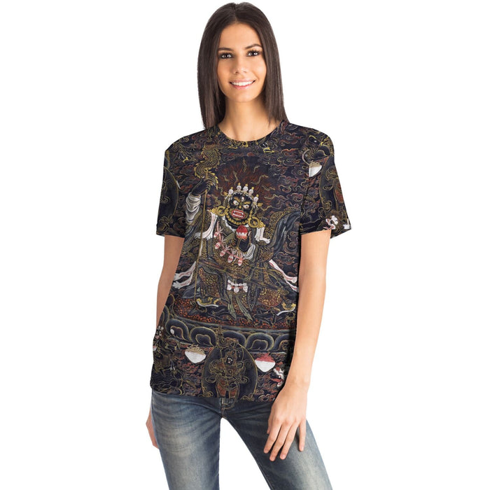 Nyingma Mahakala Tibetan Wrathful Deity | Buddhist Spiritual Protector Dharma Warrior Art | Vintage All-Over-Print T-Shirt