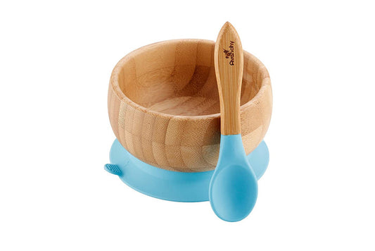 Organic Bamboo Infant Feeding Bowls + Soft Tip Silicone Spoon Set, BPA Free - Eco Trade Company