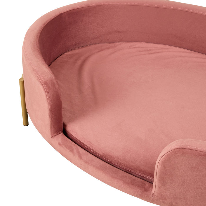 Oval Velvet Pet Bed Rose Large