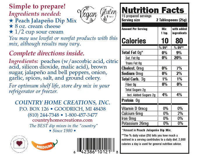 Peach Jalapeno Dip Mix