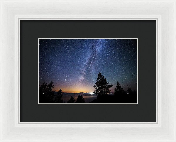 Perseid Meteor Shower From Tahoe - Framed Print