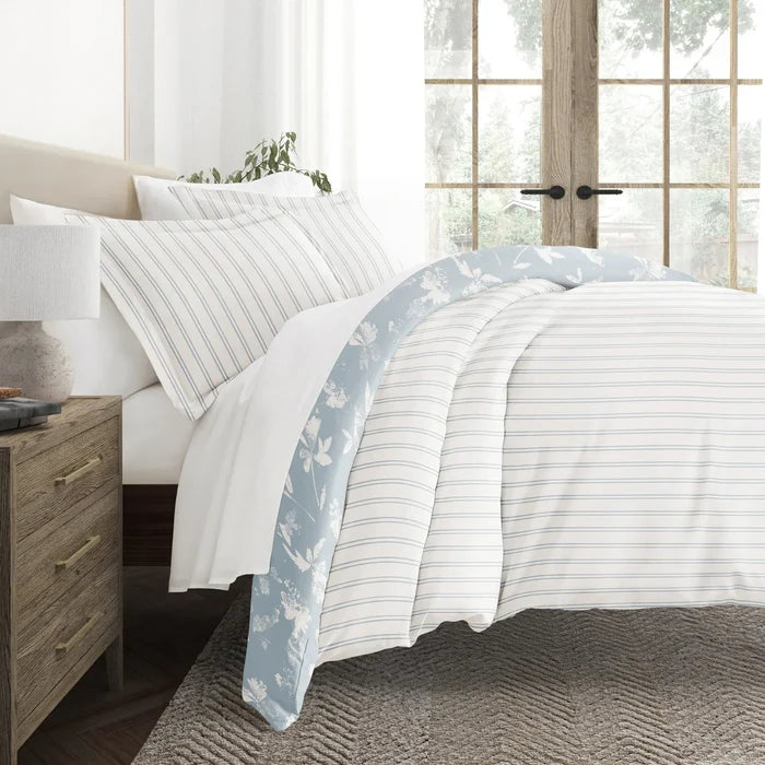 Reversible Country Home Patterned Duvet Cover Set