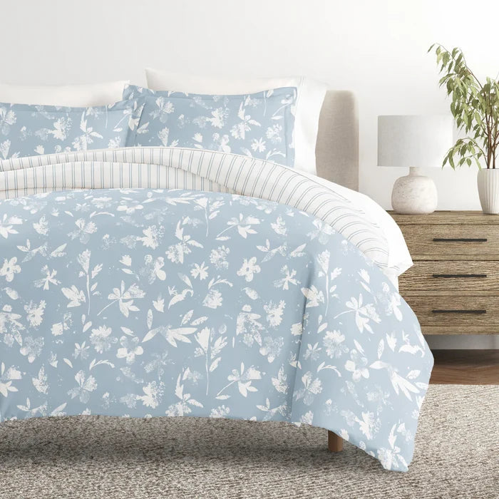 Reversible Country Home Patterned Duvet Cover Set