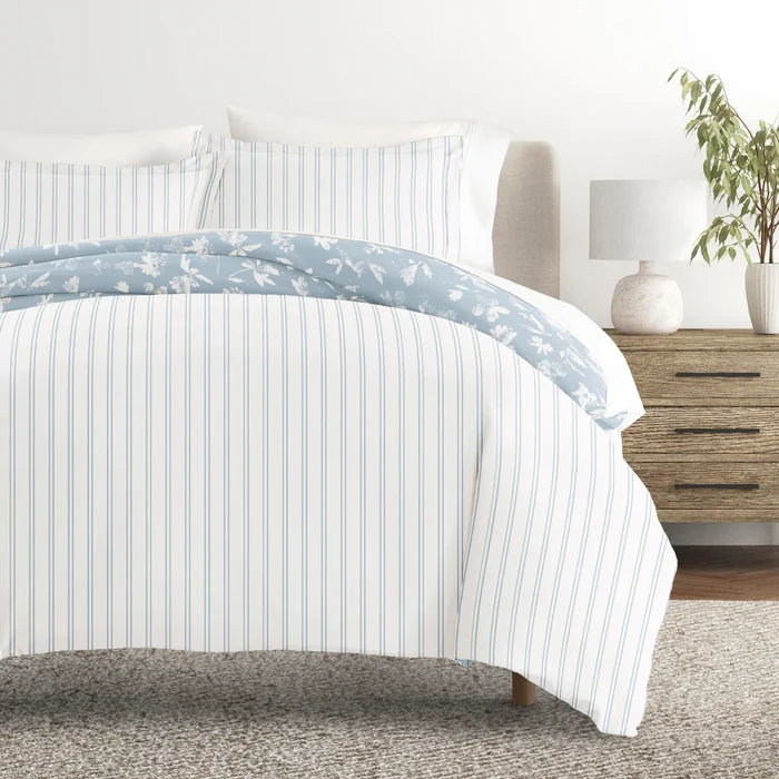Reversible Country Home Patterned Duvet Cover Set