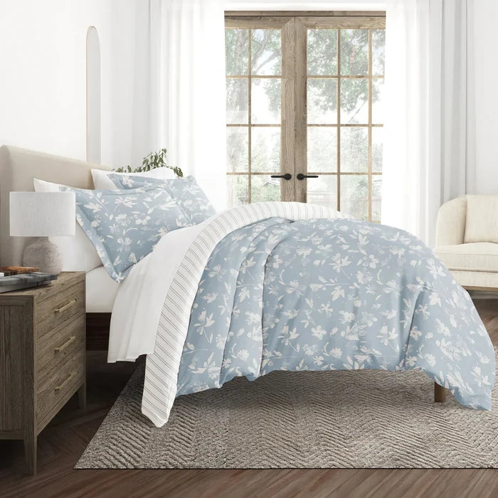 Reversible Country Home Patterned Duvet Cover Set