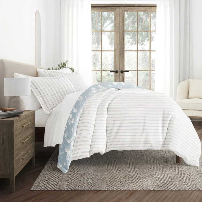 Reversible Country Home Patterned Duvet Cover Set